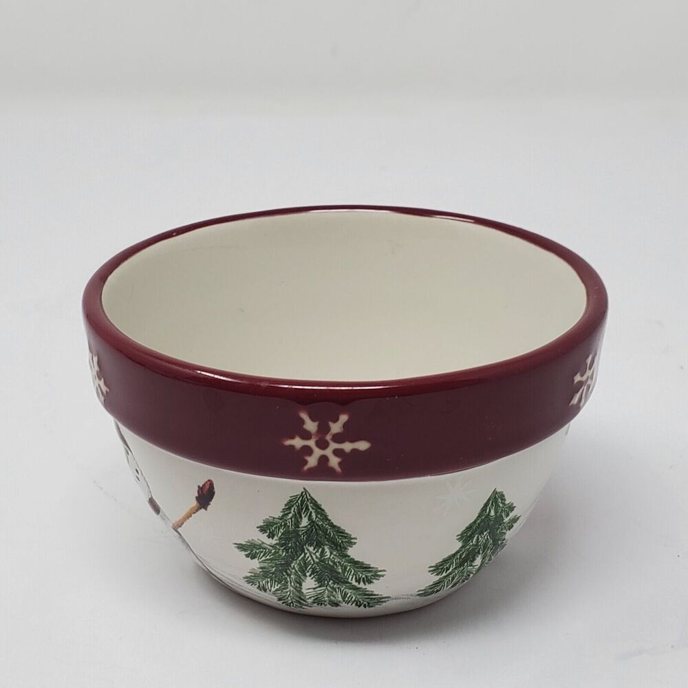 ST NICHOLAS Square Yuletide Small Round Holiday Christmas Bowl 4"